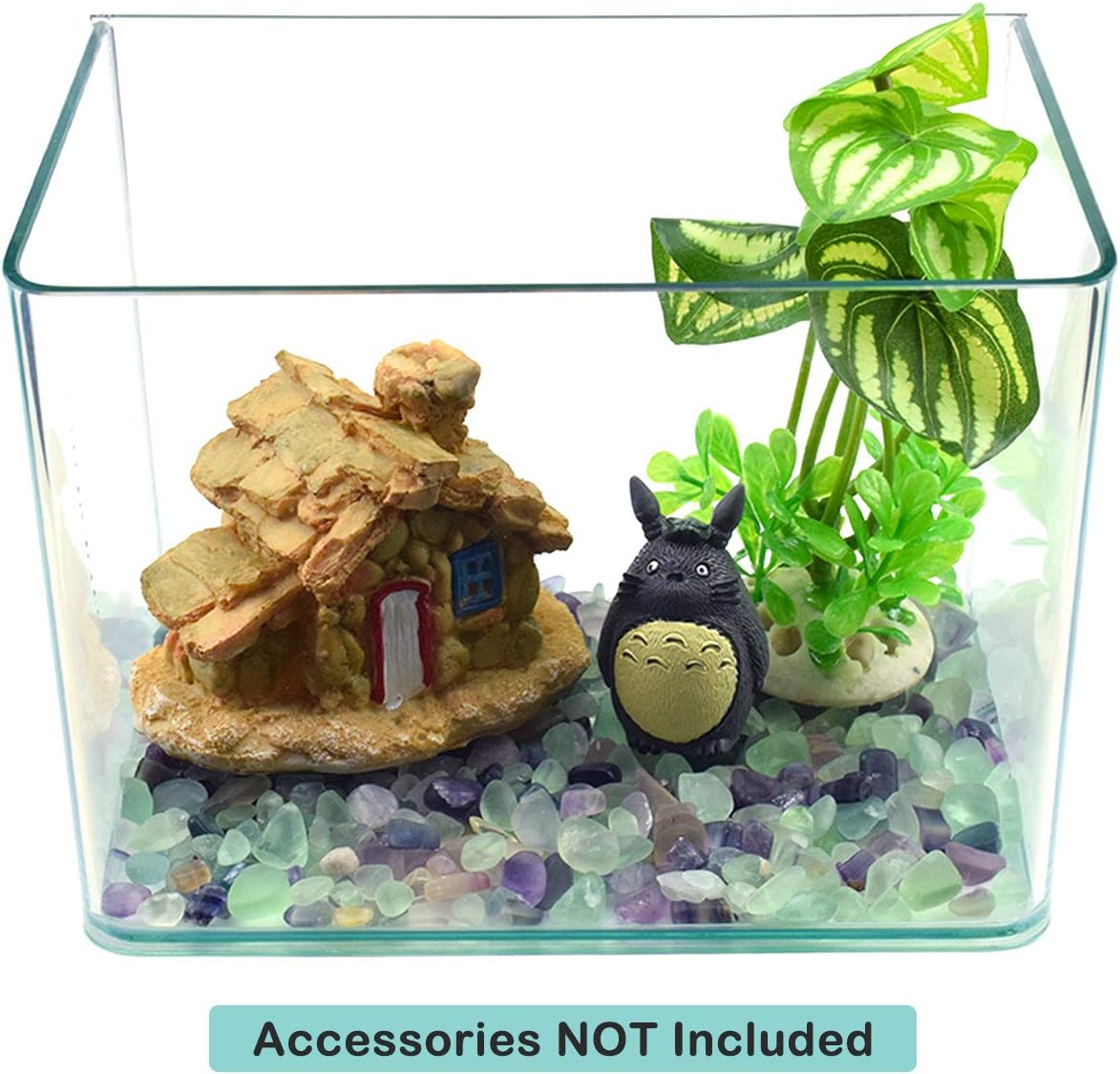 WAYBER Decorative Crystal Pebbles, 1 Lb/460g (Fill 0.9 Cup) Natural Quartz Stones Aquarium Gravel Sea Glass Rock Sand for Fish Turtle Tank/Air Plants Decoration: Home & Kitchen