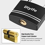 Diyife Padlock with Keys 40mm Long Shackle Aluminum Waterproof Weatherproof view 2