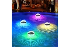 MORXINLE Solar Floating Pool Lights,Pool Lights That Float with RGB Color Changing,Waterproof Floating Pool Lights for Swimming Pool Accessories,Outdoor Light Up LED Pool Light for Pool,Pond,Spa,Hot Tub-4Pcs