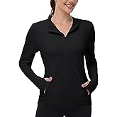 isnowood Women's UPF 50+ Sun Protection Rash Guard, UV SPF Long Sleeve Zip Hoodie Jacket, Lightweight Hiking Outdoor Shirts