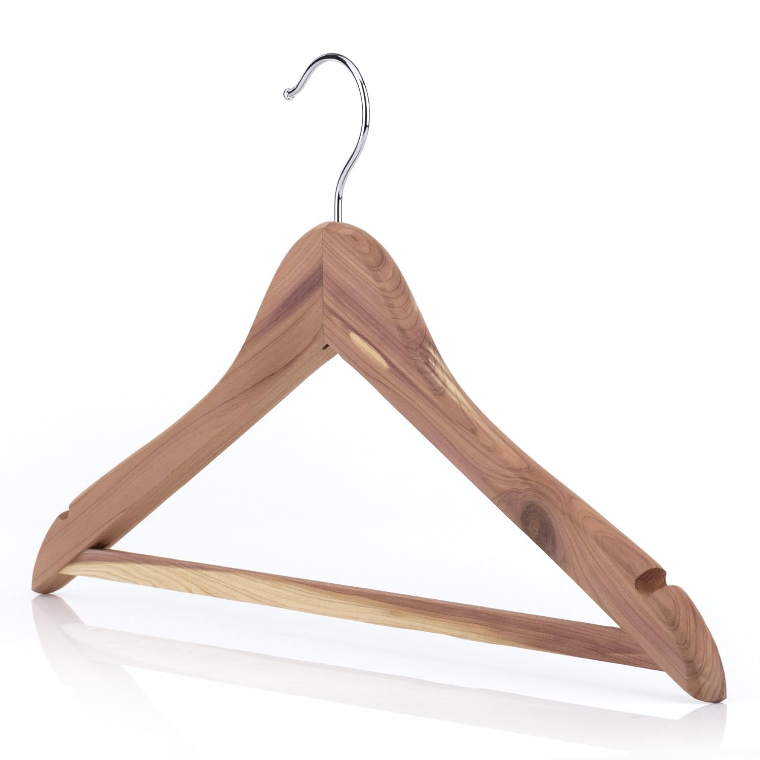 HANGERWORLD 10 Premium 44cm Natural Cedar Wood Clothes Coat Hangers