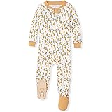 Burt's Bees Baby Baby Girls Pajamas, Zip Front Non-Slip Footed Sleeper Pjs, 100% Organic Cotton