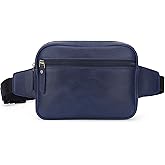 TheAntiq Leather Fanny Pack Crossbody Bag (8x5x3) - Multi-Pocket Waist Bag with Adjustable Strap for Travel & Daily Use
