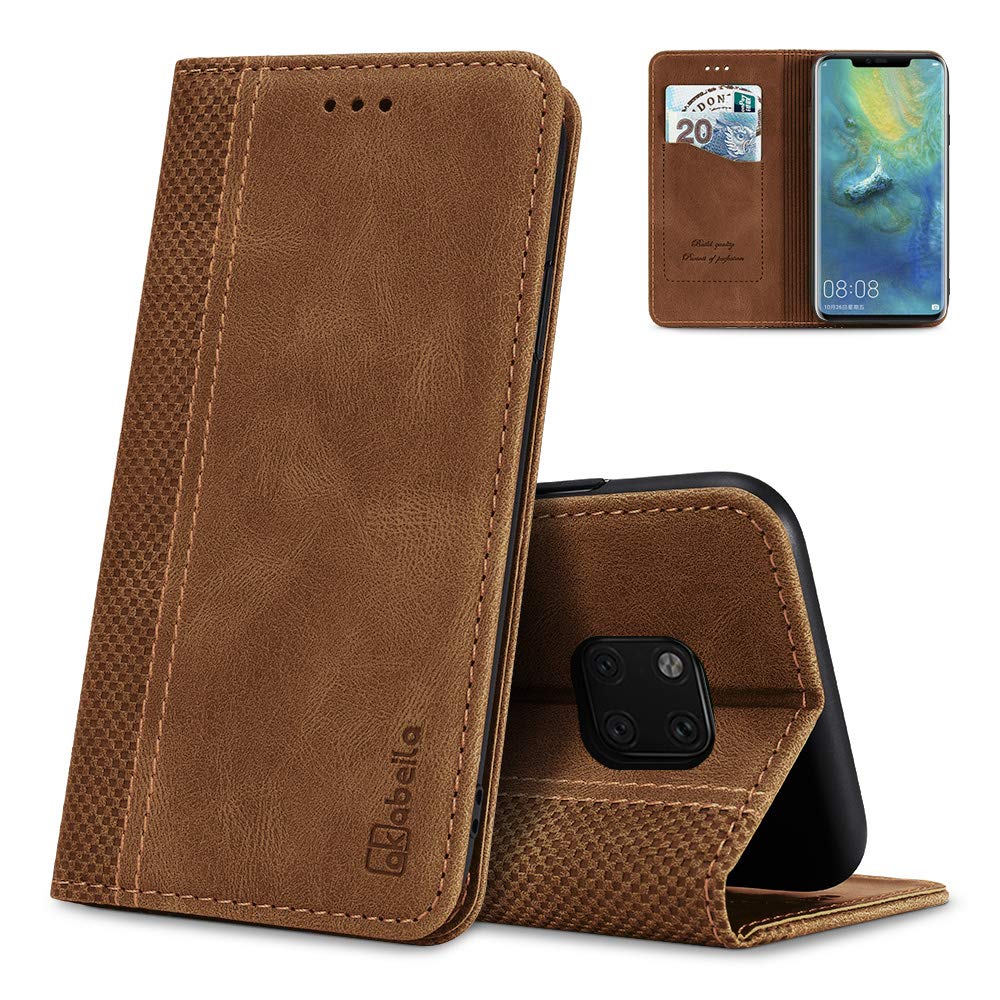 AKABEILA Case for Huawei Mate 20 Pro Case PU Leather Flip Wallet Case with Magnetic Closure Kickstand Card Slots Huawei Mate 20 Pro Phone Case Cover Holder Protective Screen Protector Shell Shockproof