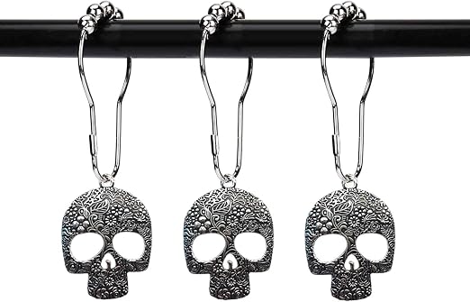 Amazon Com Zilucky Set Of 12 Sugar Skull Shower Curtain Hooks