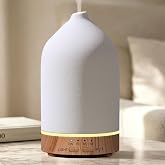 URPOWER 180mL Ceramic Essential Oil Diffuser Aromatherapy Diffuser for Home | Features Ultrasonic Mist, Auto-off Protection and 7-Color LED Lighting for A Relaxing Everyday Aromatherapy Experience