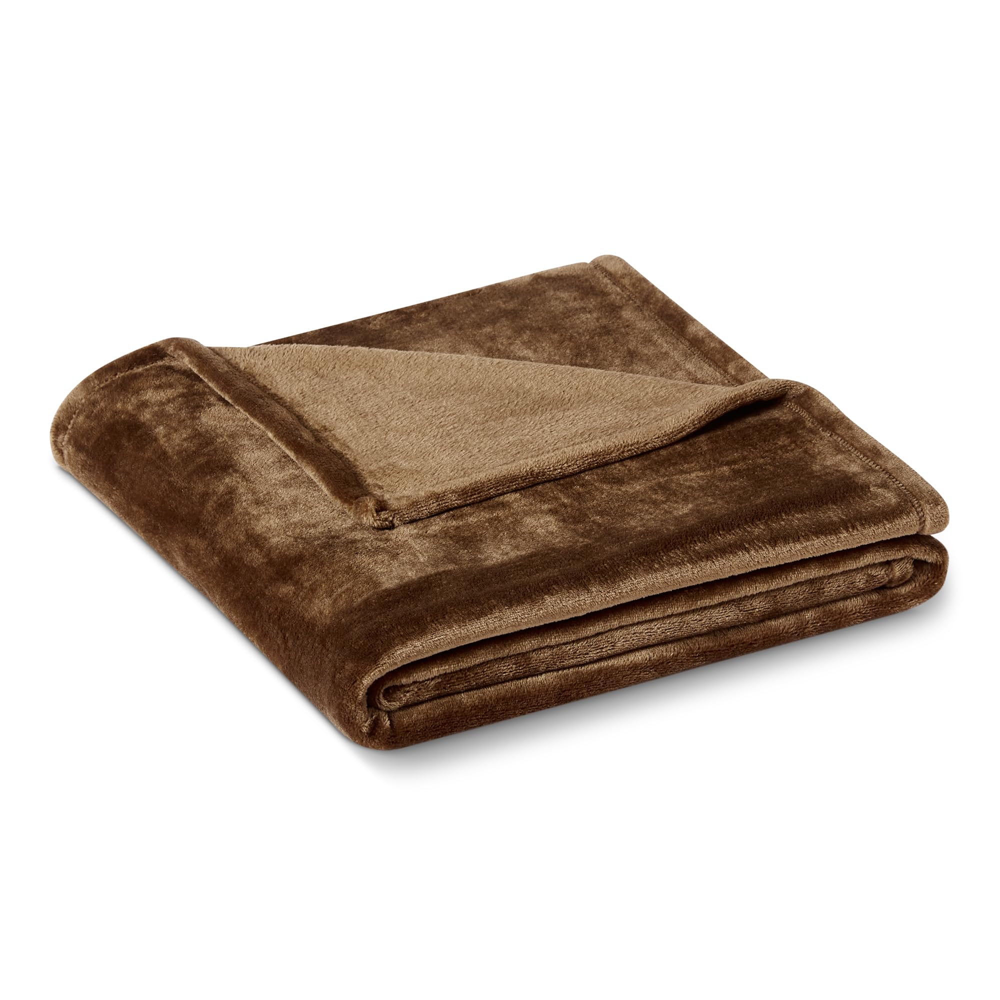 Photo 1 of Amazon Basics Soft Fleece Throw Blanket, Lightweight Cozy Blanket for Couch & Sofa, 50 x 60 Inches, Brown