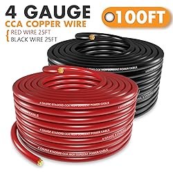 Jeemiter 4 Gauge Wire Copper Clad Aluminum