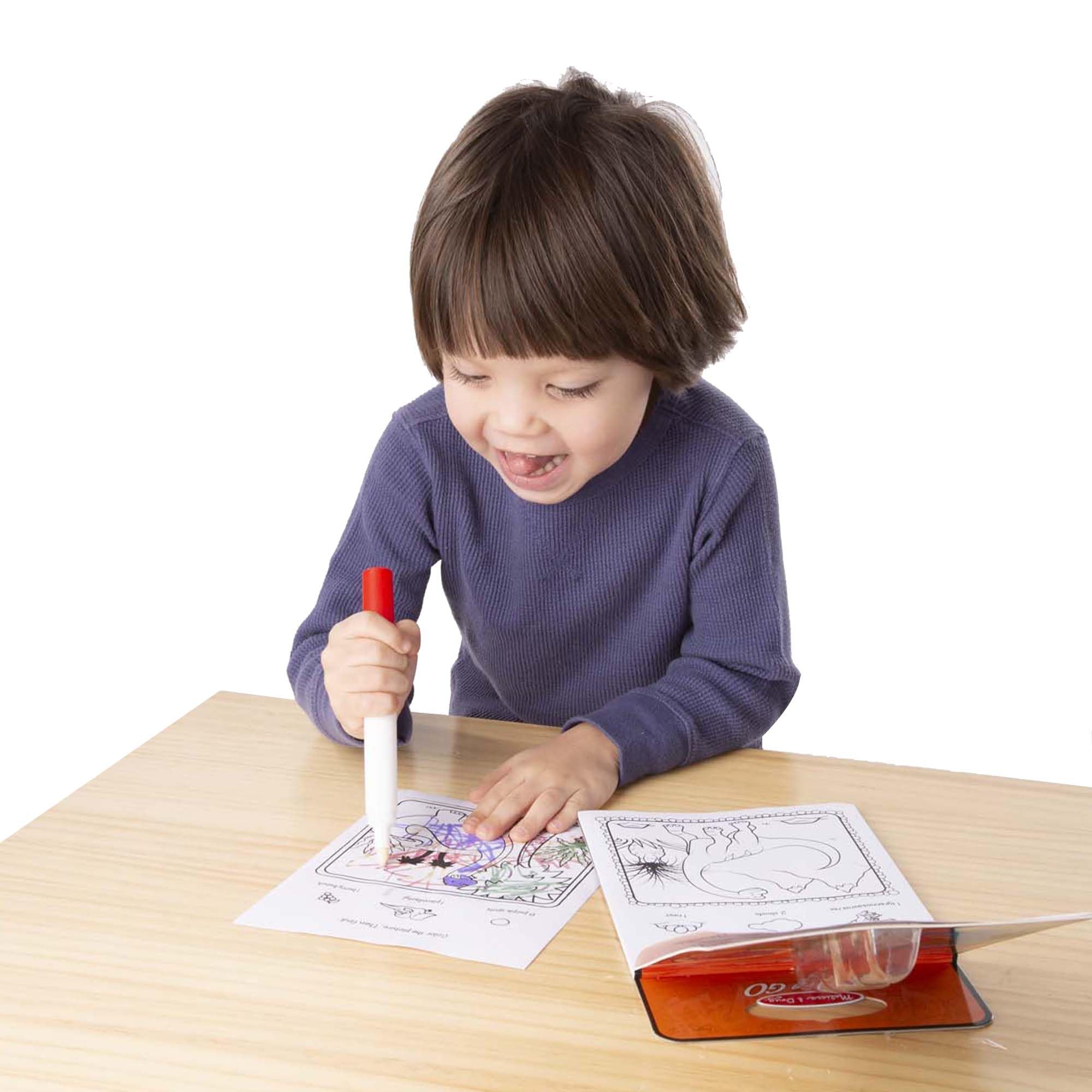 Melissa & Doug On The Go ColorBlast! Travel Activity Book with No-Mess Marker - Dinosaur - FSC Certified