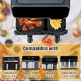 Dzpuhuojz 2Pcs Silicone Air Fryer Liners for Dual Drawer Fryers view 2