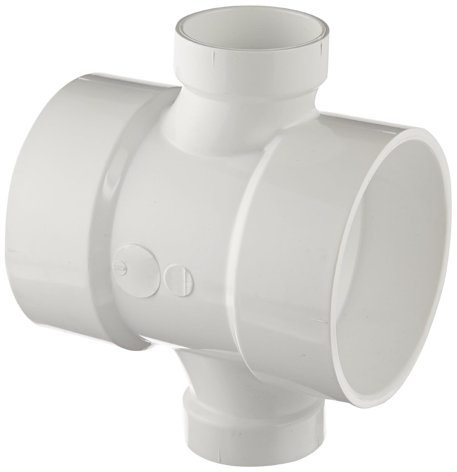 Spears P429 Series PVC DWV Pipe Fitting, Reducing Double Sanitary Tee