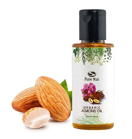 Pure Rus Cold Pressed Organic Almond Oil for Hair and Skin, 100ml