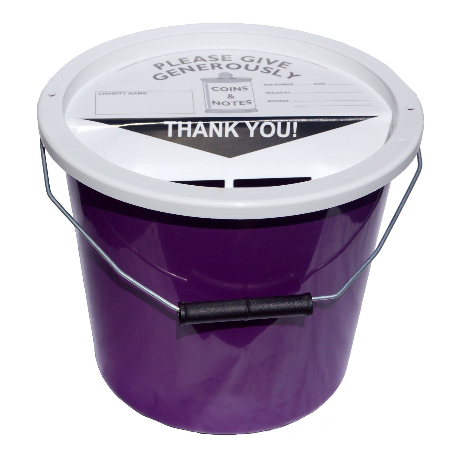Charity Money Collection Bucket With Lid (5.7 Litres) Purple Amazon