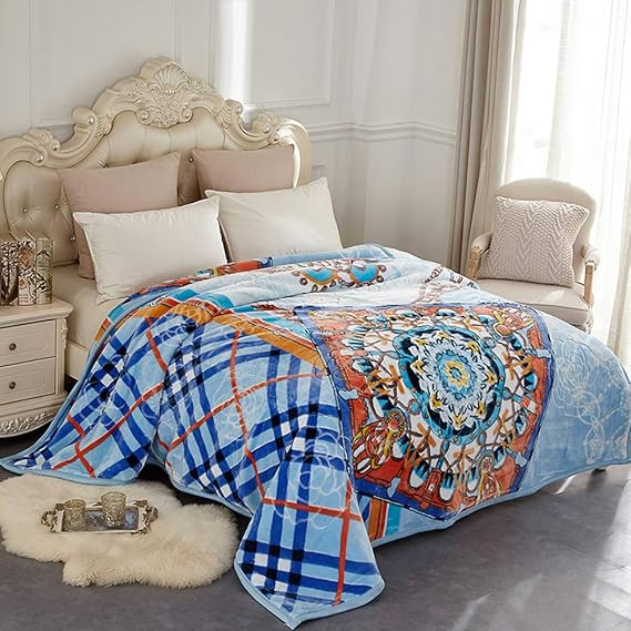 JYK Heavy Korean Mink Fleece Plush Blankets Queen Size 2 Ply