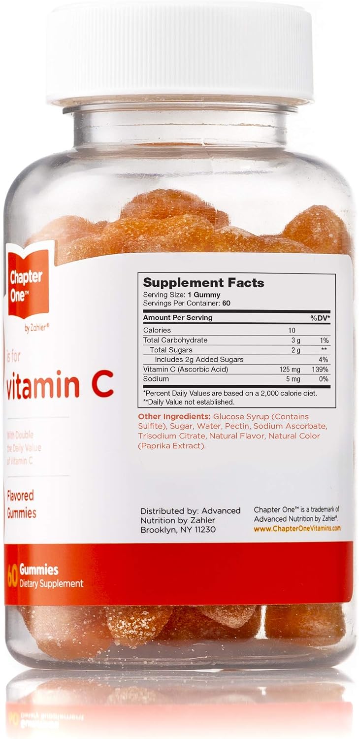 Vitamin C Gummies - Chapter One - Great Tasting Chewable Vitamin C for Kids, Certified Kosher, 60 Gummies - Image 3