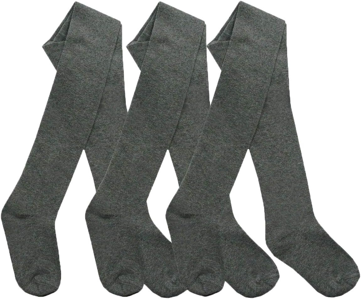 3 Pairs Childens Girls Cotton Rich School Tights