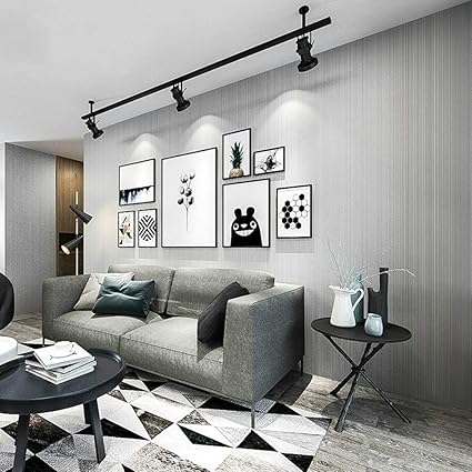 Amazon Co Jp 壁紙 シンプル無地単色シルバーグレーストライプ壁紙ベージュブラウン縦縞テレビの背景壁紙 Color 1 ホーム キッチン