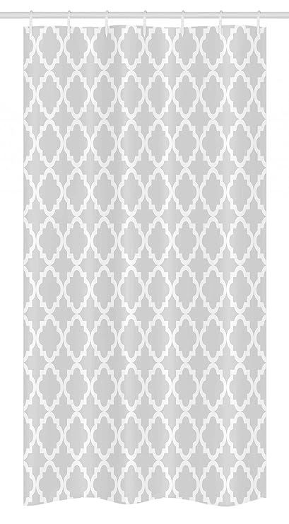 Light Grey White Fabric Bathroom Decor Set With Hooks Ambesonne Quatrefoil Stall Shower Curtain Antique Pattern Geometry Curves Ogee Minimalistic Design Illustration 36 W X 72 L Inches Hashmanis Org