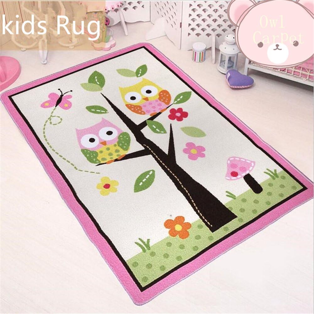 Wellwellbuy nique Cartoon Owl Carpet Designer Pink Fairy Girls Rug For Living Room Delicate Butterfly Kids Rug