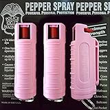 Police Magnum Pepper Spray Keychain Self Defense Belt Clips- Tactical Safety Key Chain Protection- Made in The USA-3 Pack Soft Pink INJ