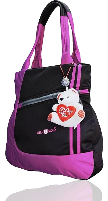 WILD MODA Cross Womens Black and Purple Polyester Shoulder Bag