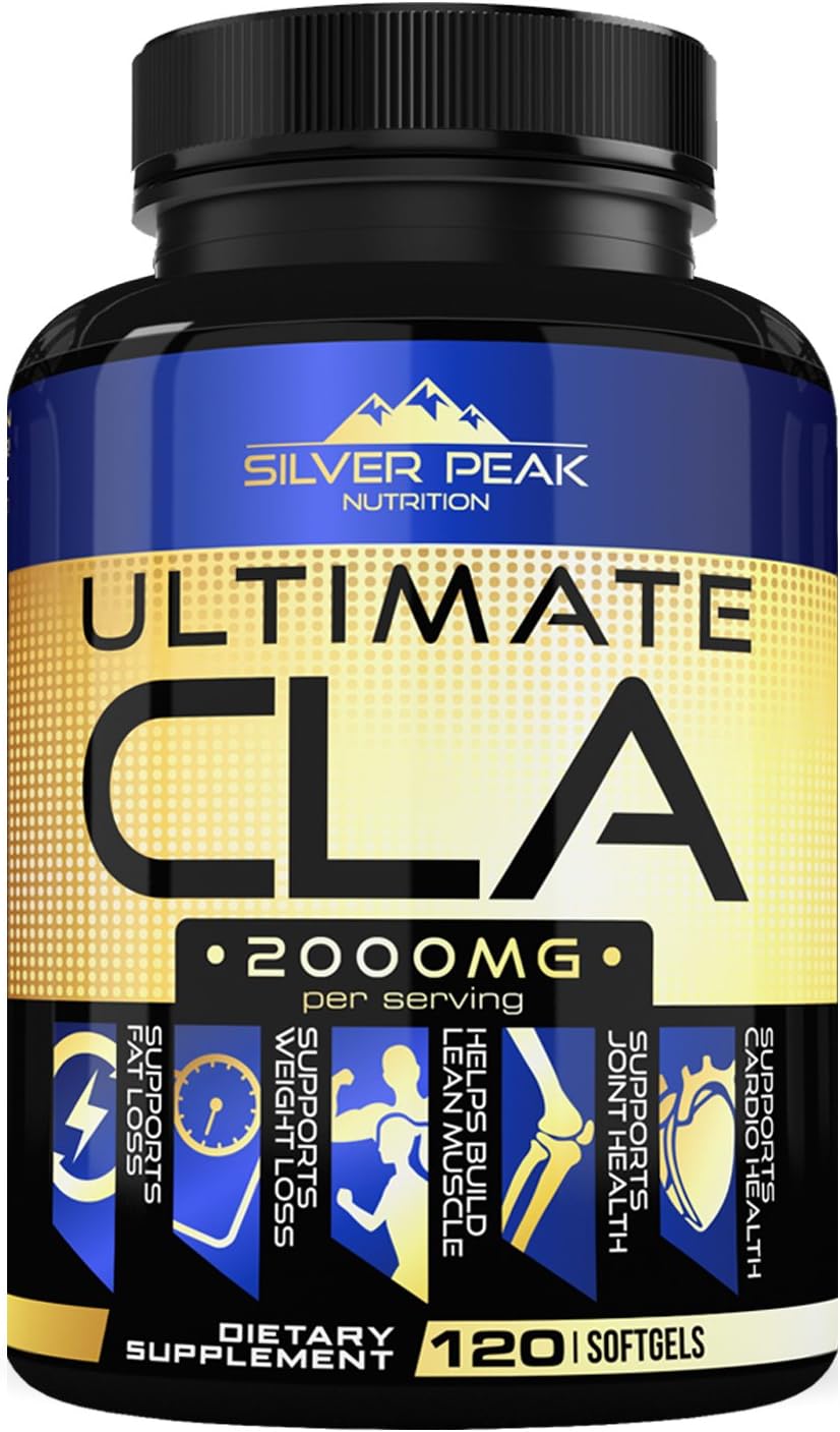CLA, CLA Safflower Oil for Weight Loss, CLA Supplement for Men & Women, Ultimate CLA 2000mg Supplement by Silver Peak Nutrition, Conjugated Linoleic Acid CLA, 120 CLA Pills, Non GMO~ Made in USA