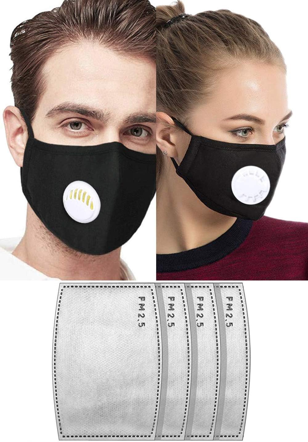 La Moster PM2.5 Dust Mask N95 with 4 replaceable filters Anti Pollution Breathable Respirator Air Face Masks Reusable Washable Comfortable Cotton Adjustable