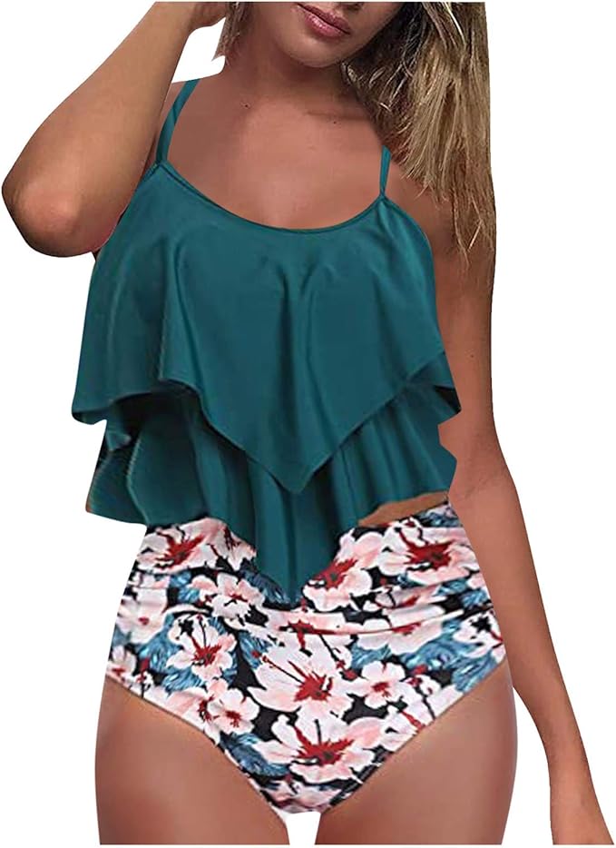 Ygbgbb Women Tankini Swimsuits,Sexy High Waisted Bikini Set, Bathing