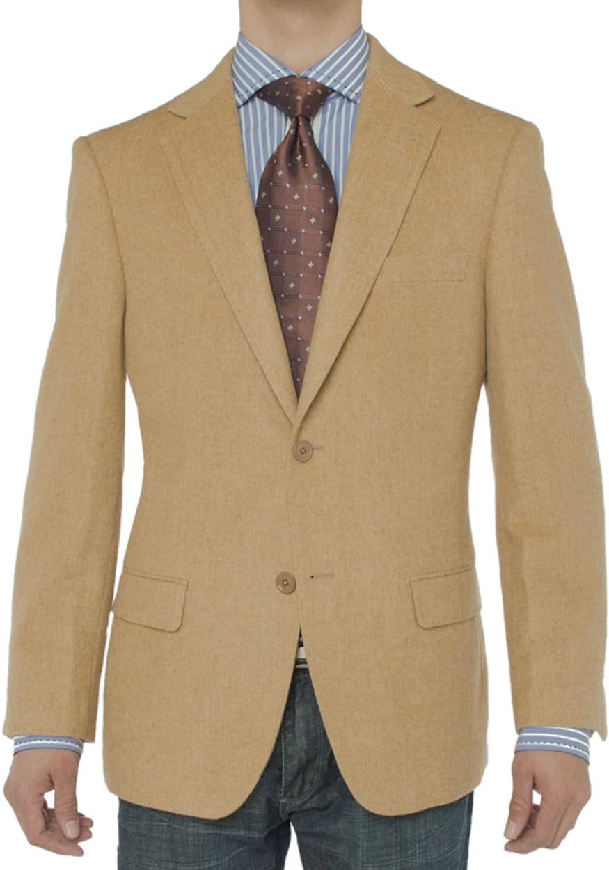 Luciano Natazzi Men's 2 Button Luxe Camel Hair Suit Jacket Sport Coat Blazer