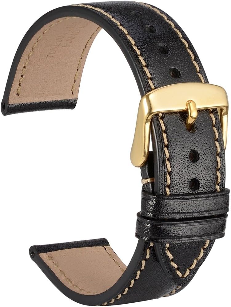 WOCCILuxury Watch Straps, Full Grain Leather, Replacement Bands for Men and Women, Band Width 18mm 20mm 22mm