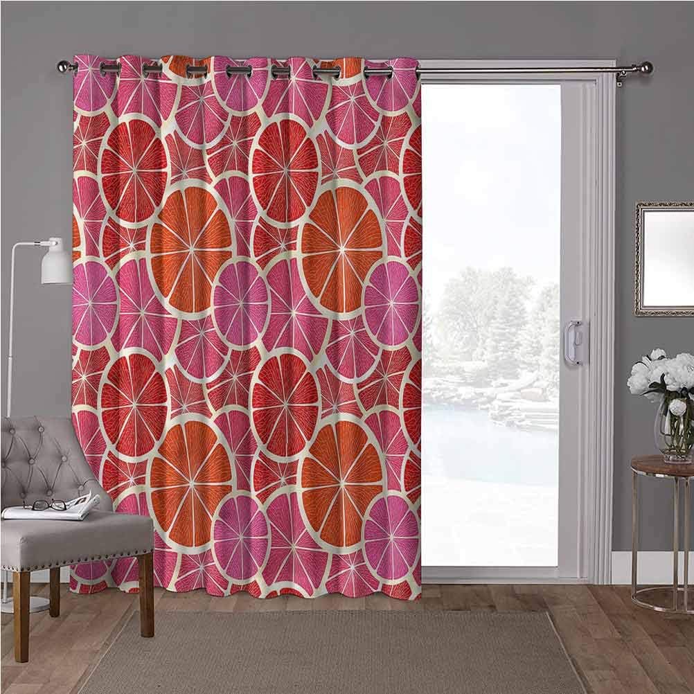 YUAZHOQI Thermal Insulated Room Divider Blackout Patio Curtains, Fruits