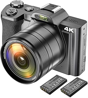 4K Digitalkamera Videokamera Camcorder Ultra HD 48MP WiFi YouTube Vlogging Kamera mit Weitwinkelobjektiv 3,5-Zoll-IPS Touchscreen Kamerarecorder 16-facher Digitalzoom, 2 Akkus