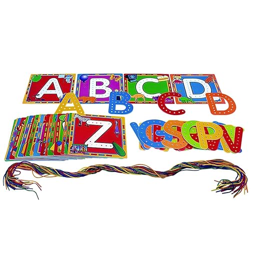 alphabet lacing card set
