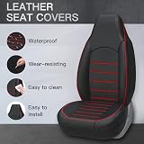 AUTOYOUTH Red Black Front Car Seat Covers Universal Waterproof PU Leather view 4