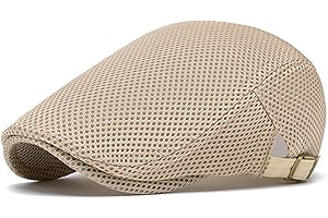 meioro Mens Breathable Mesh Summer Hat Adjustable Flat Cap Newsboy Beret Ivy Cap Irish Cabbie Fishing Hats