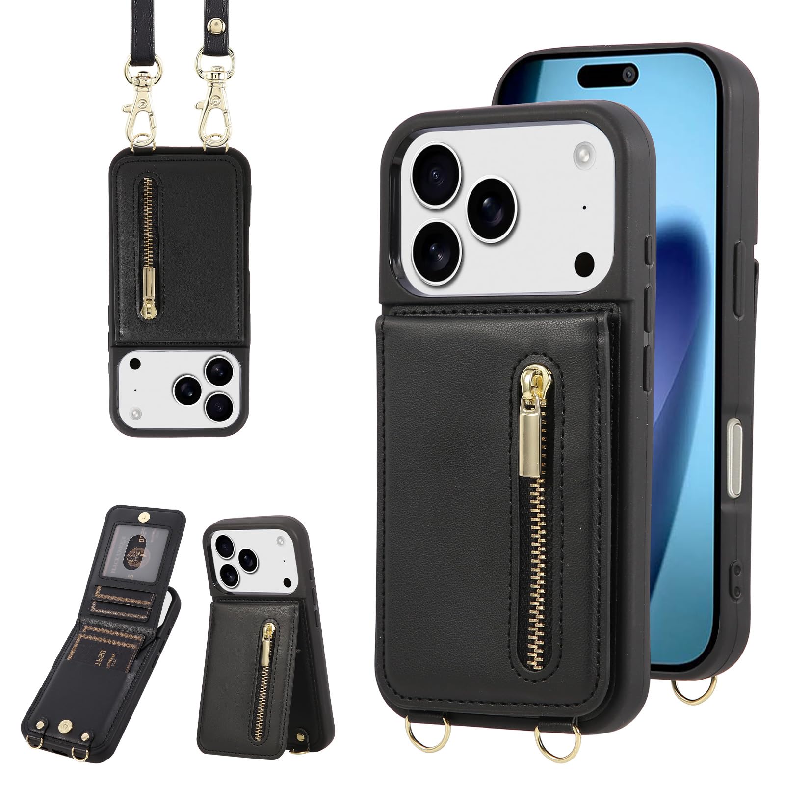 Jcxtrombulous Crossbody Wallet Case for iPhone 17
