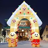 GOOSH 11.8 FT Christmas Inflatables Decorations Archway, Gingerbread Inflatable Yard Decorations with LED Lights, Inflatable Christmas Arch for Outdoor Party Yard Decor