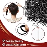 Hanyousheng 1000 Pcs Hair Elastics Black with 2 Tools Braiding Remover Hook view 4