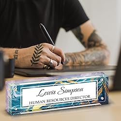 HETOOSHI Name Plate for Desk, Desk Double Sided