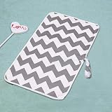 nuoshen Nappy Changing Mat Foldable Diaper Pad Waterproof Gray Waves 60x35 cm view 6