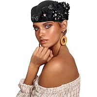 Women Vintage 100% Wool Felt Flowers Bucket Cloche Bowler  display picture 2