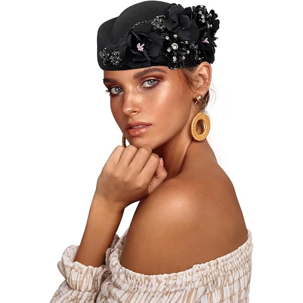 7932 Church Hats For Women Headdresses With Floral Women\'s Soft Beret Womens Beret Hat in Floral Green - Satin Lined Winter Hat  main image 2