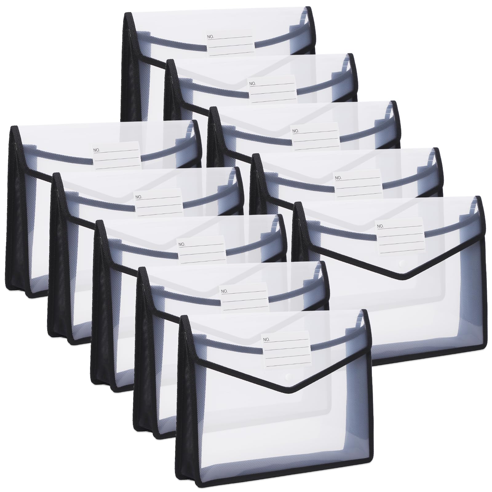 YoeeJob 10 Packs A4 Plastic File Folders, Expandable Document Folder ...