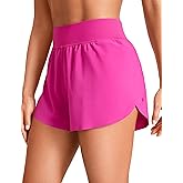 CRZ YOGA High Waisted Split Running Shorts for Women 3" - Comfy Mesh Liner for Workout Athletic Gym Track Quick Dry