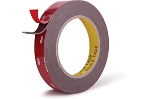 Ndcadhesive Double Sided Tape Heavy Duty Mounting Tape 1/2" x 18Ft 4611F Gray Strong Adhesive for Reliable Bonding Waterproof Foam Tape for Home Office Car Decorative Materials and Trims