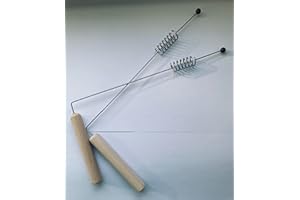 NATURALICA Pair Dowsing divining rods cilinder resonator with shungite balls wood handles