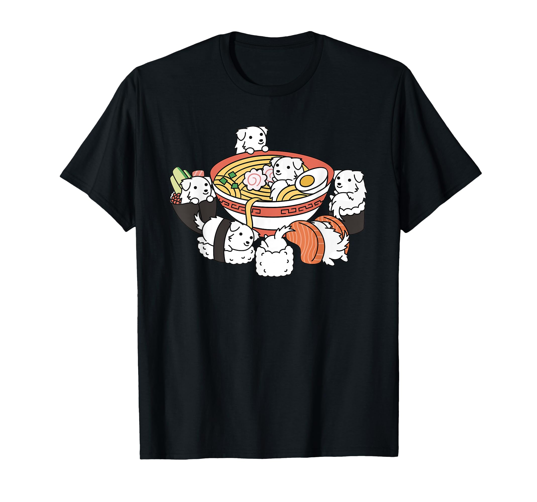 Ramen Sushi Great Pyrenees Dog T-Shirt