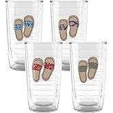 Tervis Sandy Slides Made in USA Double Walled Insulated Tumbler Travel Cup Keeps Drinks Cold & Hot, 16oz - 4pk, Assorted