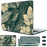 CISSOOK Compatible with MacBook Air 13 inch Case 2022 2021 2020-2018 Release M1 A2337 A2179 A1932 with Touch ID, Plastic Hard Shell Case & Keyboard Cover & Screen Protector, Elegant Floral