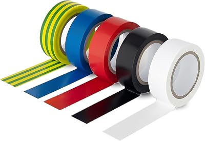 Status Electrical Tape 5 Pack 10m Assorted Colours PVC Insulation Tape
